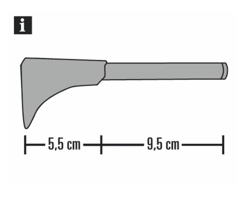 Skizze eines Fugenkratzers mit Maßangaben