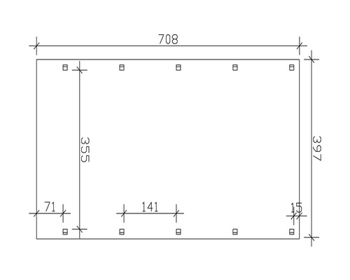 Technische Zeichnung mit Maßangaben