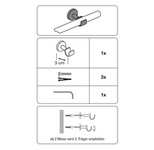 Wandträger für Caféhausstangen edelstahl Ø 12 mm 2 Stk.