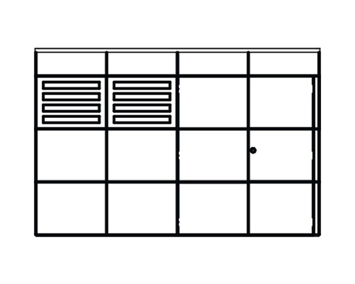 Schrank mit Tür, Lüftungsgitter