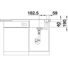 Spüle Blanco Axia III 5 S 510x915 mm mit Esche-Compound-Brückenschneidbrett felsgrau