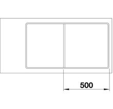 Flächenbündige Spüle Blanco Axia III 5 S-F 500x905 mm mit Esche-Compound-Brückenschneidbrett felsgrau