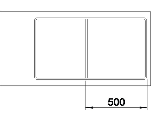 Waschtisch mit zwei Becken, Breite 500 mm