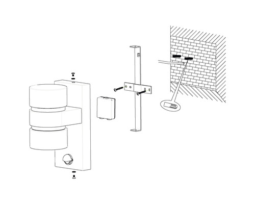 Installationsanleitung für eine Außenleuchte mit Wandhalterung