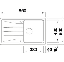 Spüle Blanco Sona 5 S 500x860 mm weiß-thumb-3
