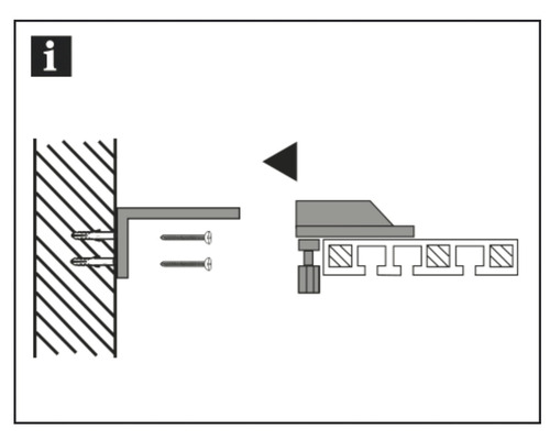 Illustration einer Eckmontage mit Schrauben
