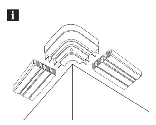 Illustration eines Eckprofils zur Wandmontage