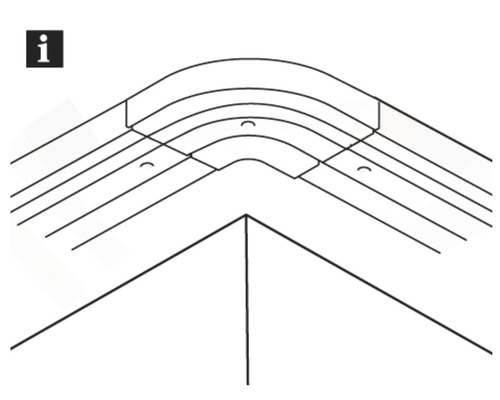 Illustration eines Eckprofils mit Montageanleitung