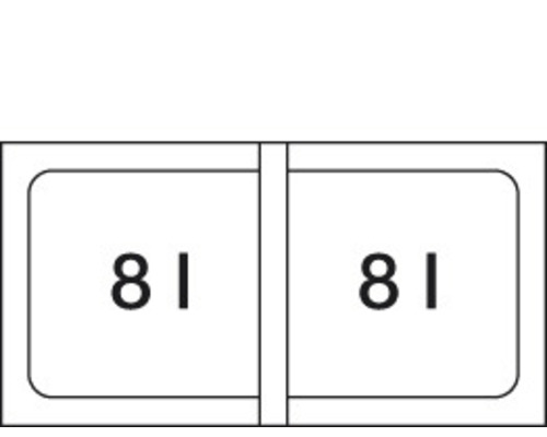 Spülbecken mit zwei Becken je 81 Liter Fassungsvermögen
