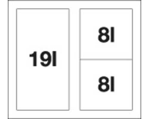Abfalltrennungssystem mit einem 19 Liter Behälter und zwei 8 Liter Behältern