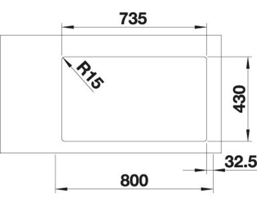Produktzeichnung mit Maßangaben in Millimeter