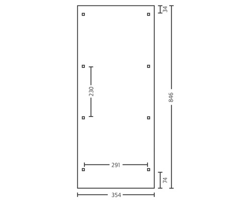 Technische Zeichnung mit Maßangaben