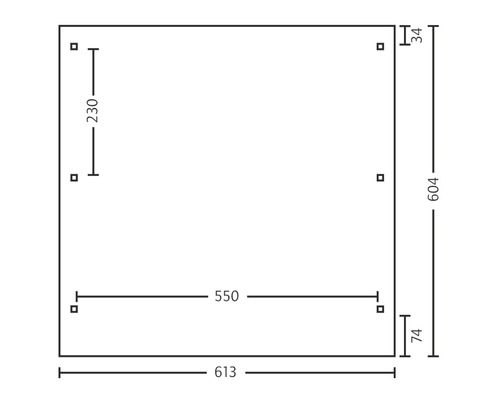Technische Zeichnung mit Maßangaben