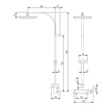 Duschsäule Schulte Square Rain II D9638 02 mit Einhebelmischer chrom-thumb-2 Duschsäule Schulte Square Rain II D9638 02 mit Einhebelmischer chrom-thumb-2