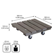 Pflanzenroller WagnerSystem Kiefer 38x38 cm Tragkraft 150 kg braun