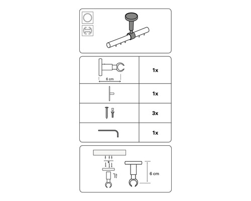 Montageanleitung für Gardinenstangenzubehör