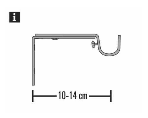 Gardinenstangenhalterung mit einer Länge von 10 bis 14 Zentimetern