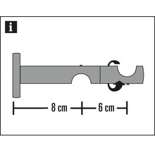 Wandträger offen 2-läufig für Chicago titan Ø 20 mm