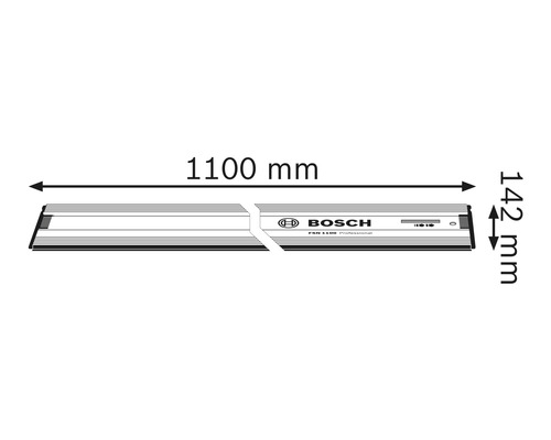 Bosch Führungsschiene mit den Maßen 1100 mm Länge und 142 mm Breite