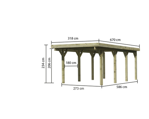 Abmessungen eines Holzcarports