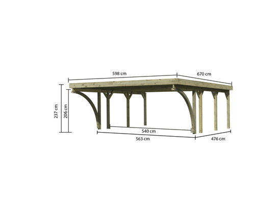Abmessungen eines Holzcarports