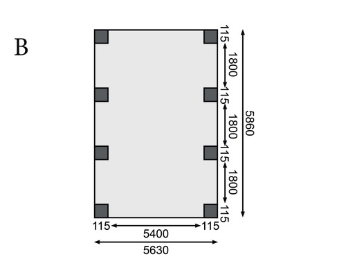 Grundriss mit den Maßen 5860 mal 5630 Millimeter