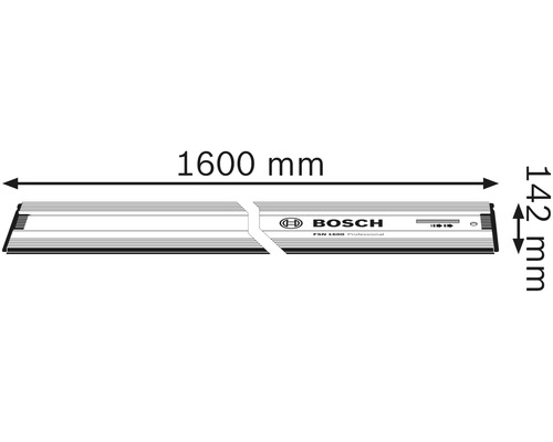 Bosch FSN 1600 Professional Führungsschiene mit den Maßen 1600 mm x 142 mm.