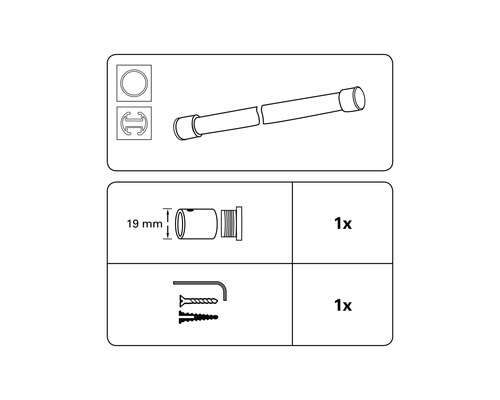 Montageanleitung für eine Stange mit Zubehör