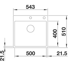 Spüle Blanco Subline 500-IF/A 510x543 mm mit Ablauffernbedienung anthrazit