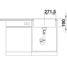 Spüle Blanco Subline 500-IF/A 510x543 mm mit Ablauffernbedienung anthrazit
