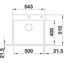 Spüle Blanco Subline 500-IF/A 510x543 mm mit Ablauffernbedienung weiß-thumb-2