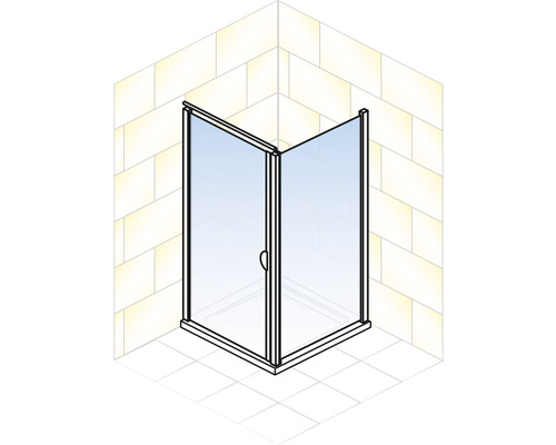 Eckdusche mit Glastüren
