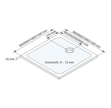 Extraflaches Duschwannen-Set Schulte Plan D21402804 120x120x3,5 cm weiß