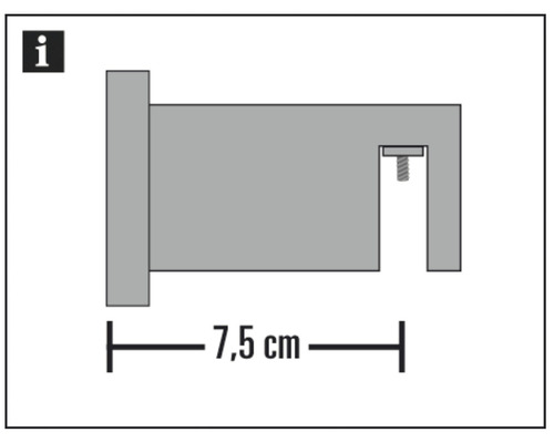 Produktzeichnung mit Maßangabe 7,5 cm