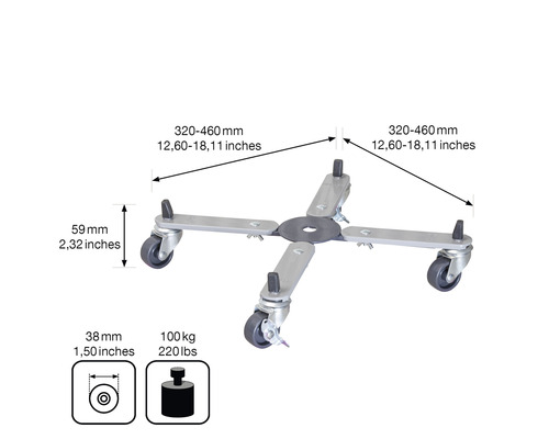 Möbelroller mit Maßen und Belastbarkeit