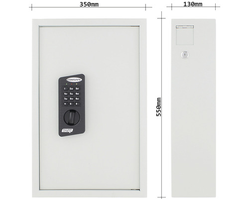 Einwurf Safe mit den Maßen 350 x 550 x 130 Millimeter