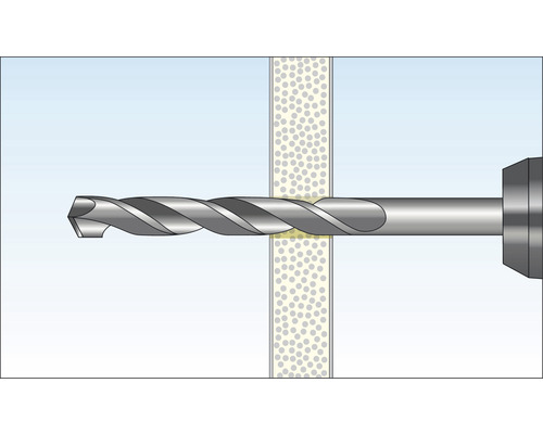 Metallbohrer bohrt durch Material