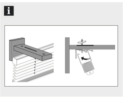 Abbildung der Montage einer Gardinenhalterung