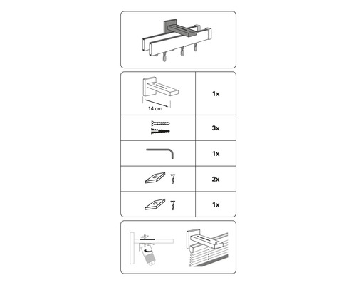 Anleitung zur Montage einer Gardinenschiene mit Zubehör