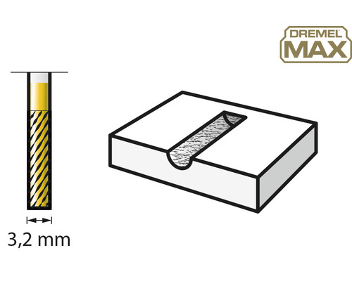 Dremel Fräser mit 3,2 mm Durchmesser im Einsatz