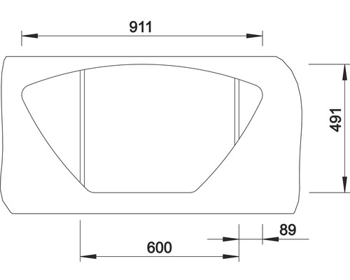 Technische Zeichnung eines Spülkastens mit Maßangaben.