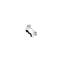 Deckenleiste D weiß 1x2 m 4,2x4,9 cm
