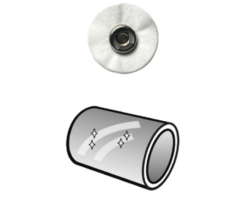 Polieraufsatz und Darstellung eines polierten Rohres