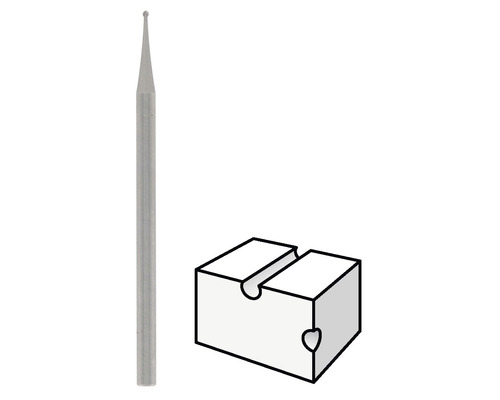 Kugelfräser mit passendem Werkstück