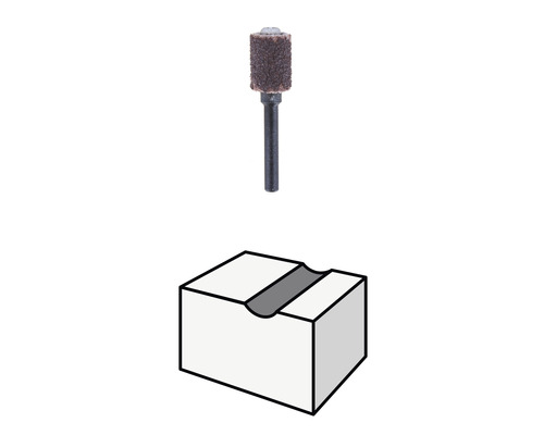 Schleifstift mit Werkstück