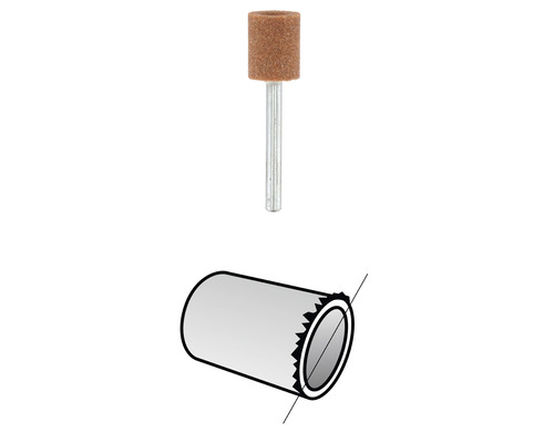 Schleifstift und Rohrschablone