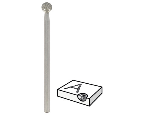 Diamantfräser mit Kugelkopf für Gravurarbeiten