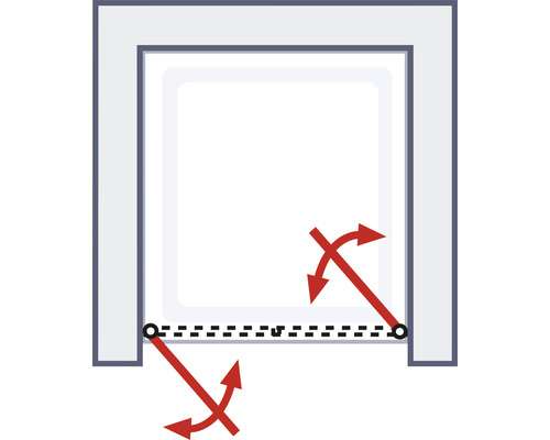 Darstellung des Schwenkbereichs einer Tür