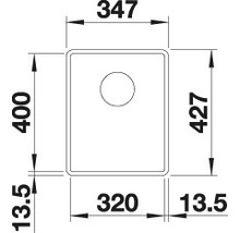 Flächenbündige Spüle Blanco Subline 320-F 427x347 mm weiß-thumb-2