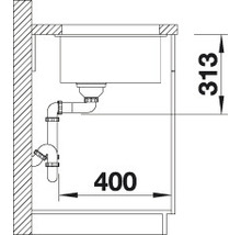 Spüle Blanco Subline 400-U 460x430 mm anthrazit-thumb-4